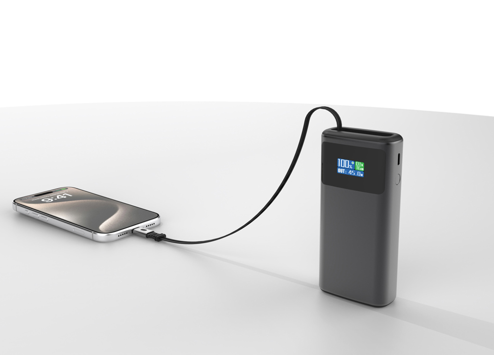 Quantum RCS ultra-fast PD45W 10.000mAh powerbank met scherm