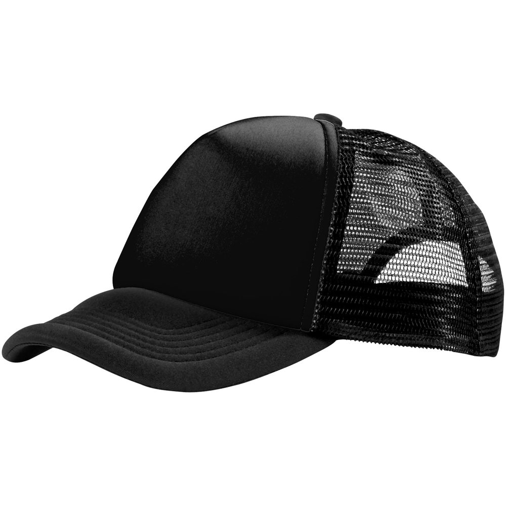 Trucker 5 panel cap - bedrukt of onbedrukt verkrijgbaar - Zwart, Zwart