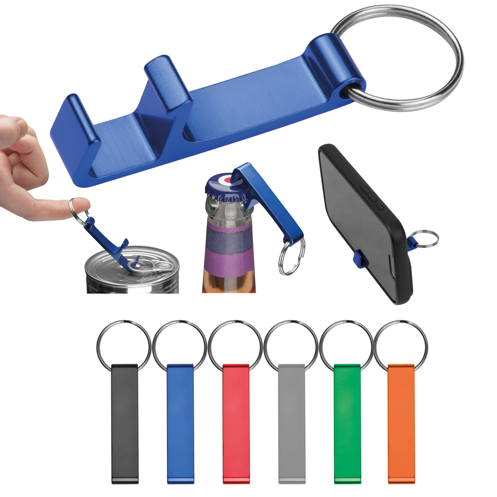 Sleutelhanger met flesopener - bedrukt of onbedrukt verkrijgbaar