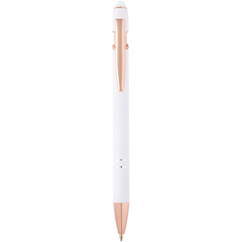 Nanna balpen met roségouden afwerking (zwarte inkt) - voor bedrijven en relatiegeschenken - wit