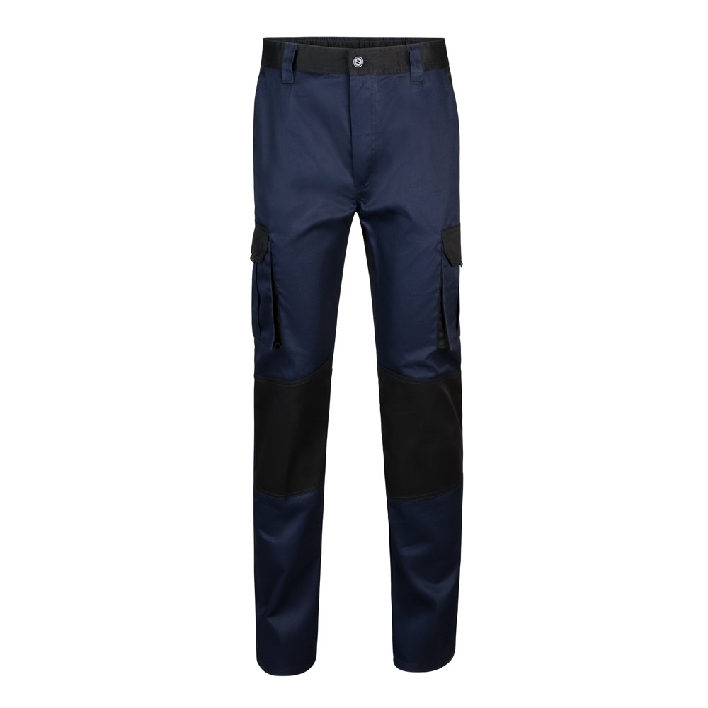 VL NJORD. Tweekleurige keperbroek met meerdere zakken (240 g/m²), van katoen (35%) en polyester (65%) - voor - Blauw