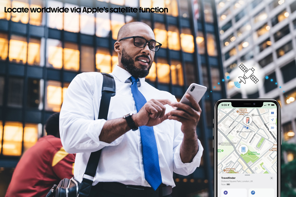Travelfinder RCS rpoly paspoorthouder wereldwijd lokaliseren