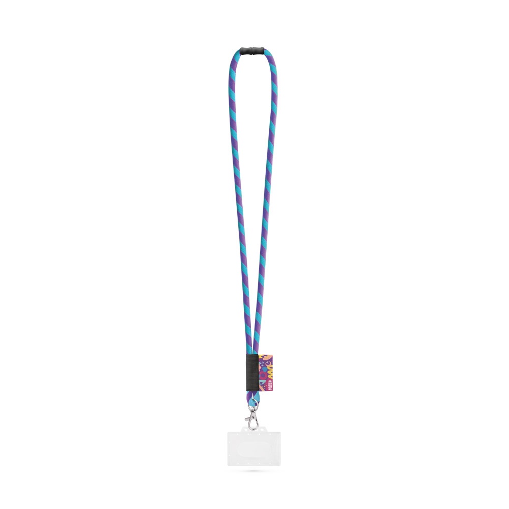 WATFORD. Op maat gemaakte polyamide lanyard - met logo of onbedrukt bestellen - Paars, Licht blauw