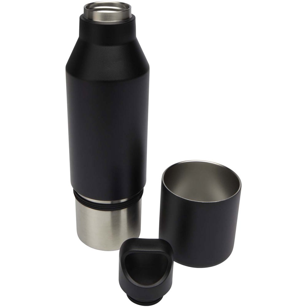Odessy 600 ml RCS gecertificeerde, geïsoleerde fles van gerecycled roestvrijstaal met 300 ml beker