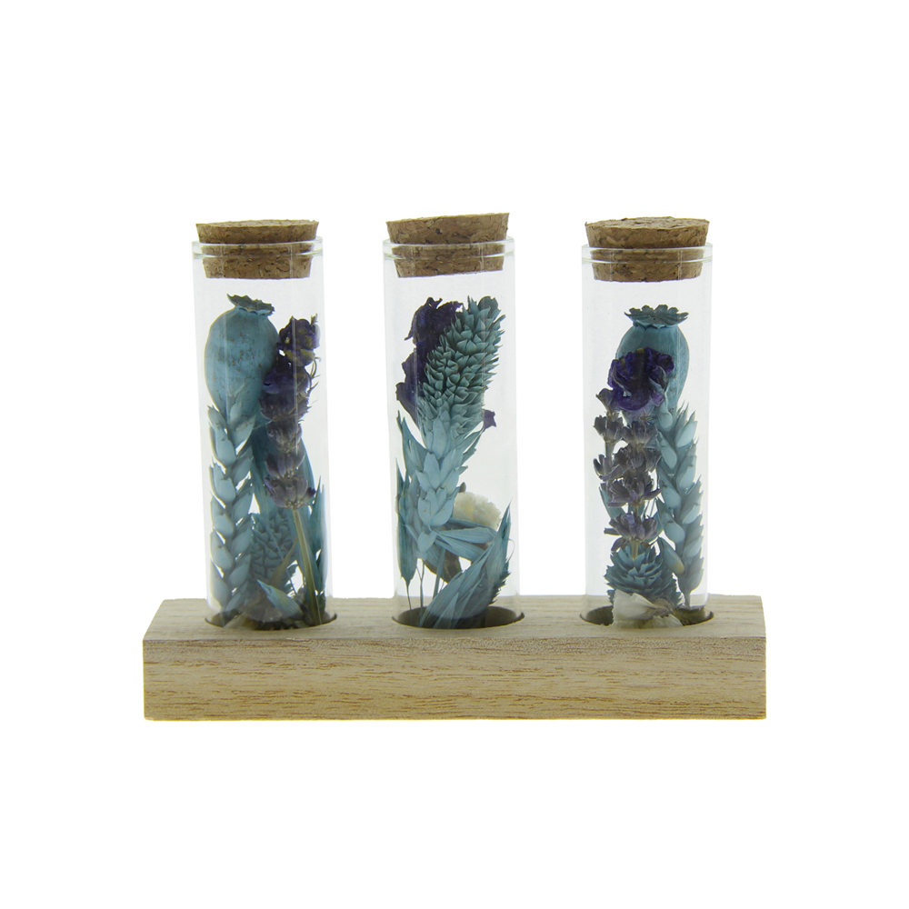 Dried Flowers - Trio tube & wood - kopen of bedrukken - Lichtblauw