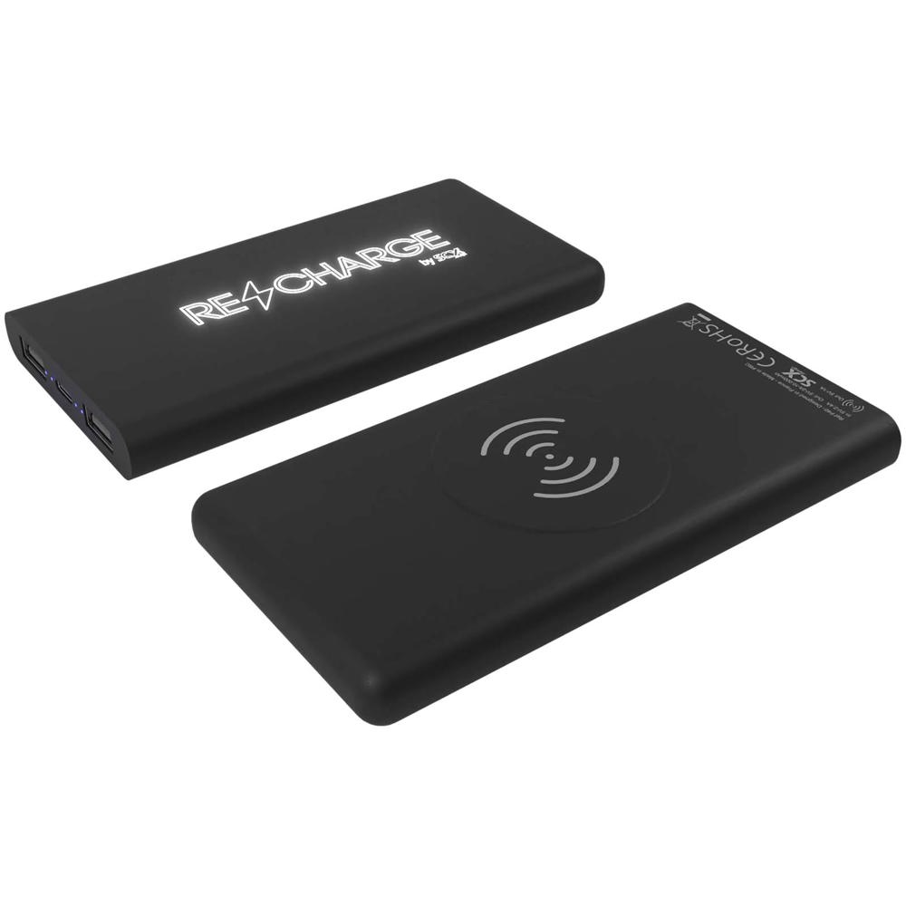SCX.design P40 10.000 mAh draadloze rubberen powerbank met oplichtend