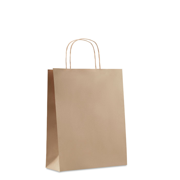 PAPER TONE M - Medium papieren geschenktas - met logo of onbedrukt bestellen - Beige