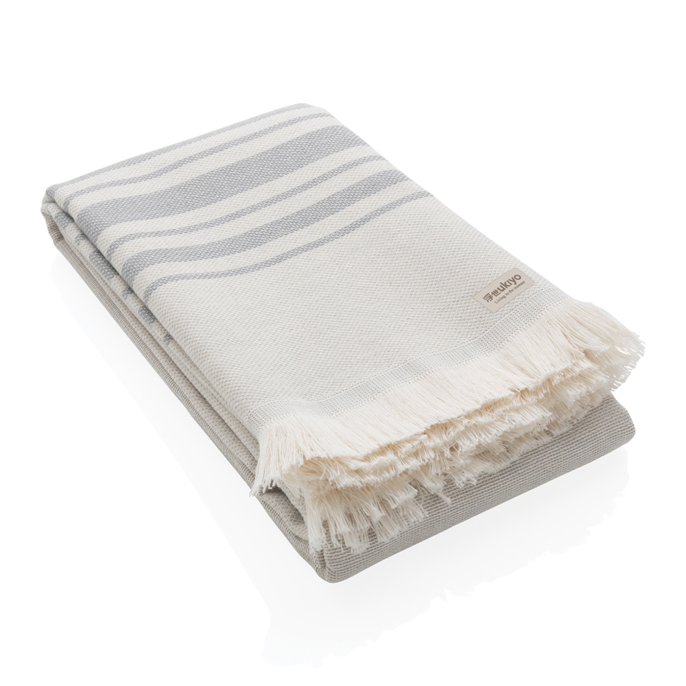 Ukiyo Yumiko AWARE™ Hamam Handdoek 100x180cm - voor bedrijven en relatiegeschenken - grijs (± PMS Cool Grey 6)
