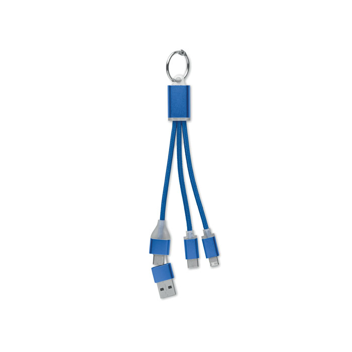 BLUE - 4 in 1 oplaadkabel type C - kopen of bedrukken - Royal Blauw