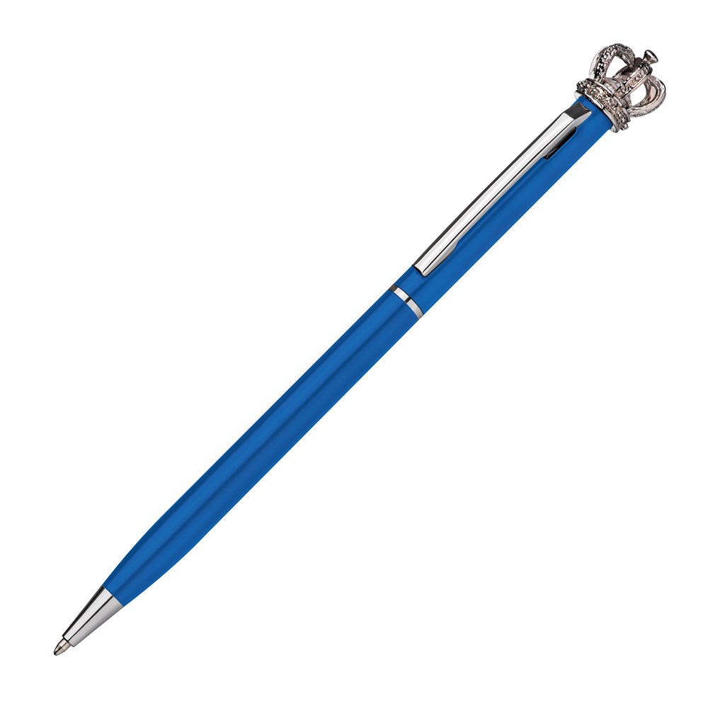 Metalen balpen met koninklijke allure - bedrukt of onbedrukt verkrijgbaar - blauw