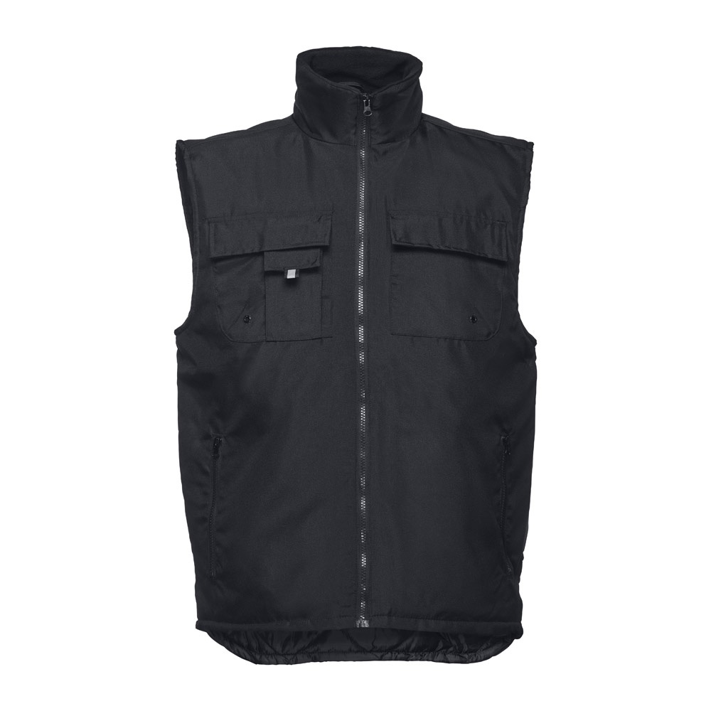 THC STOCKHOLM. Workwear gevoerde bodywarmer - met logo of onbedrukt bestellen - Zwart