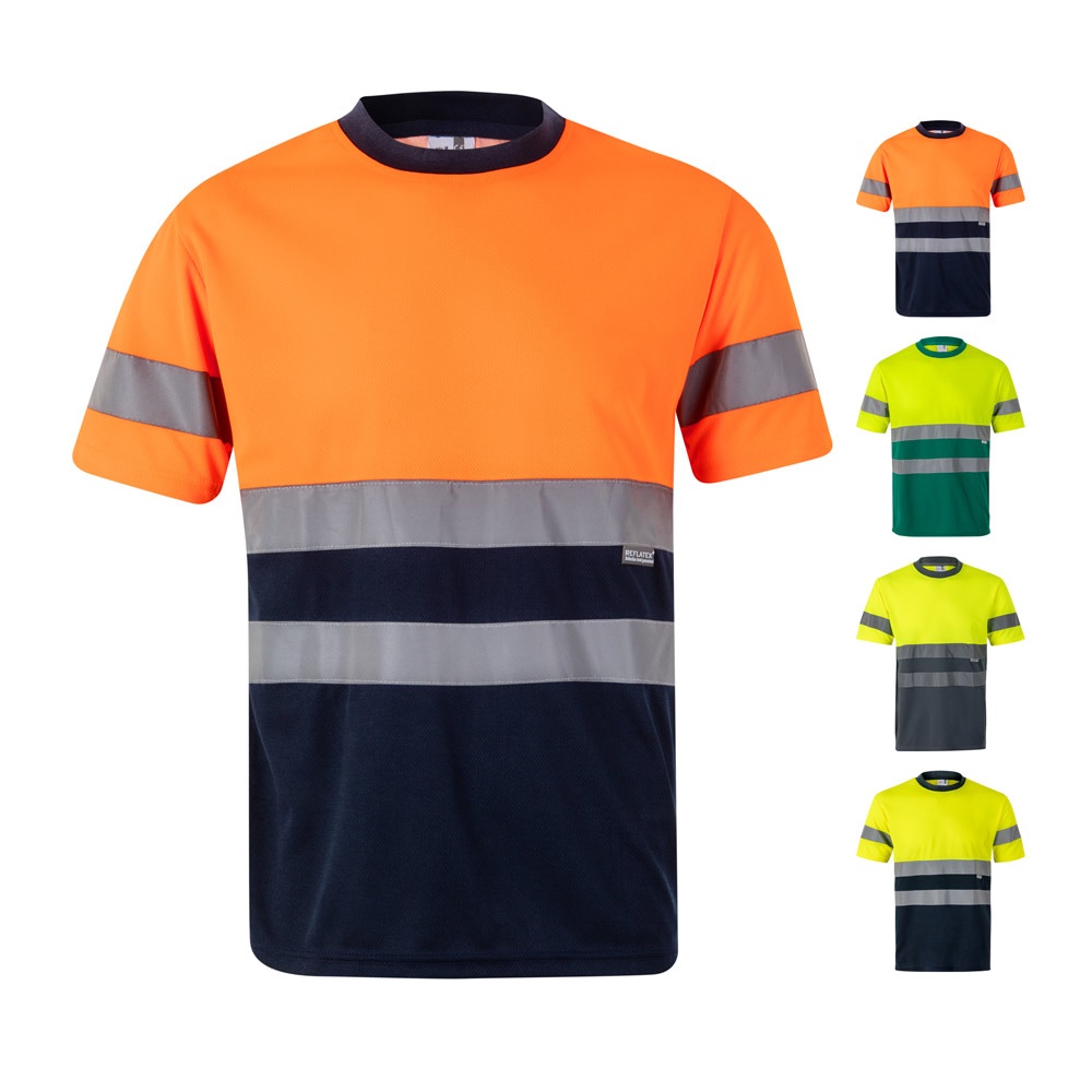VL BRAHMA. Tweekleurig technisch bird-eye T-shirt (140g/m²) van polyester (100%) - kopen of bedrukken