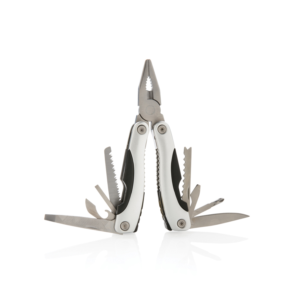 Fix multitool - voor bedrijven en relatiegeschenken - zilver, zwart (± PMS 428/ ± PMS 30)