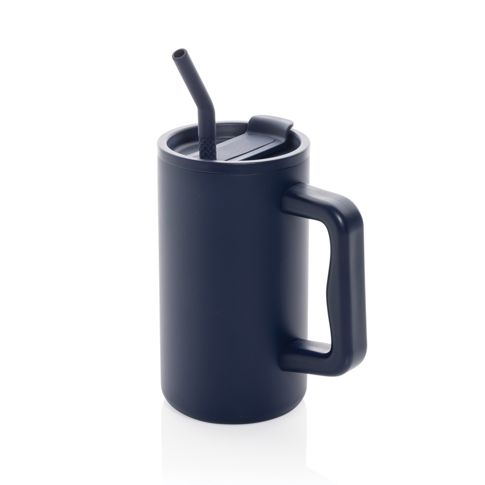 Cube RCS gerecycled RVS beker 800ml - met logo of onbedrukt bestellen - donkerblauw (± PMS 2767C)