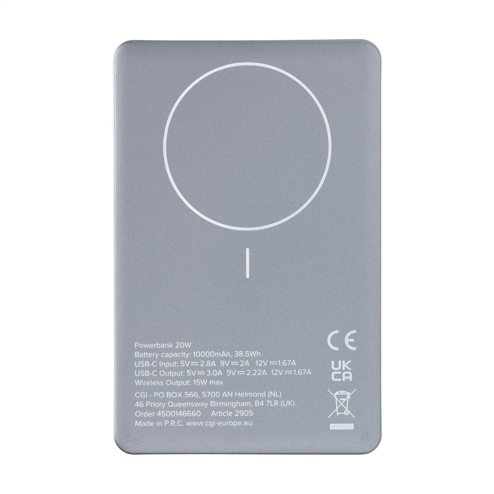 Wireless RCS Recycled Alu Magsafe Powerbank 10000