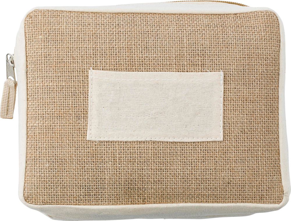 Jute toilettas Julian - met logo of onbedrukt bestellen - Bruin