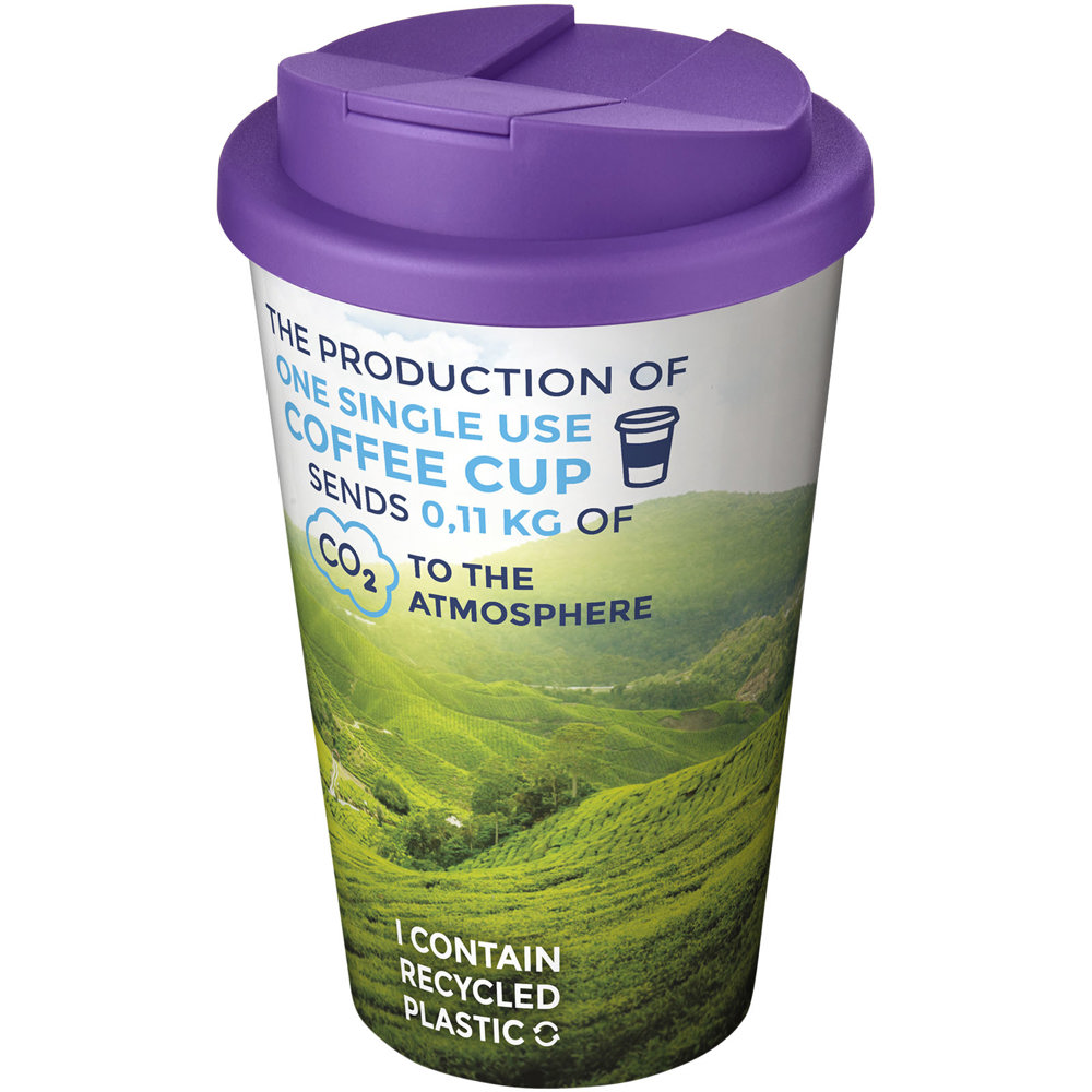 Brite-Americano® 350 ml geïsoleerde beker - voor bedrijven en relatiegeschenken - Wit, Paars