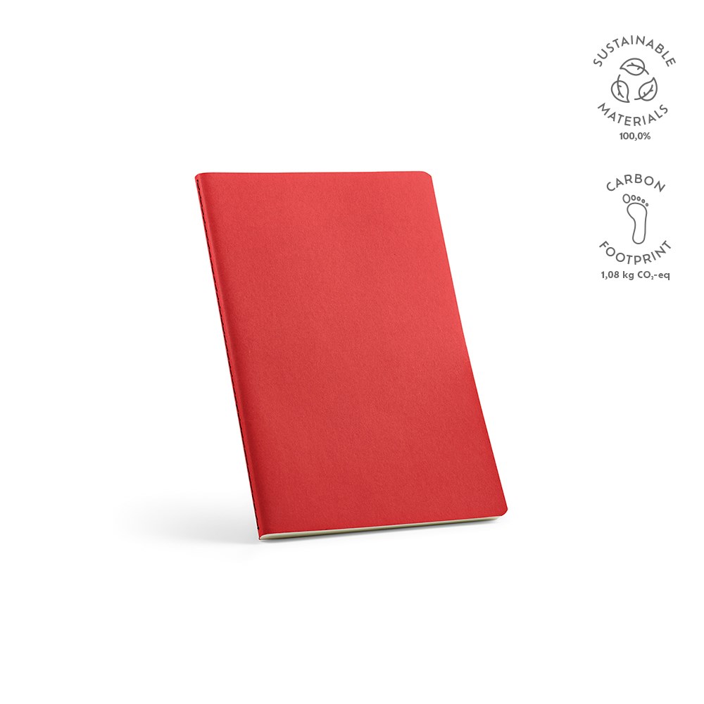 Bronte A5 notitieboek gerecycled papier 70 gsm - met logo of onbedrukt bestellen - Rood