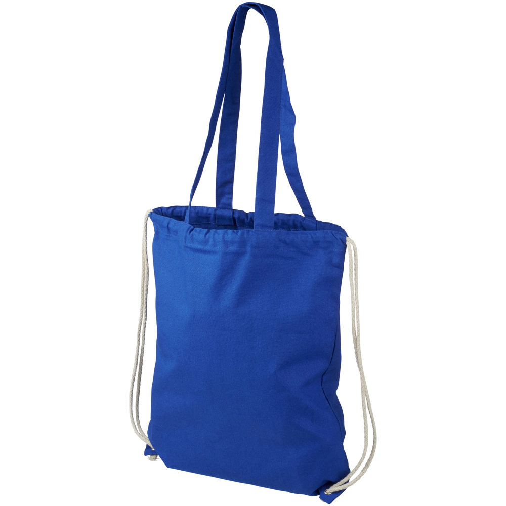 Eliza 240 g/m² katoenen rugzak met trekkoordsluiting 6L - voor bedrijven en relatiegeschenken - Koningsblauw