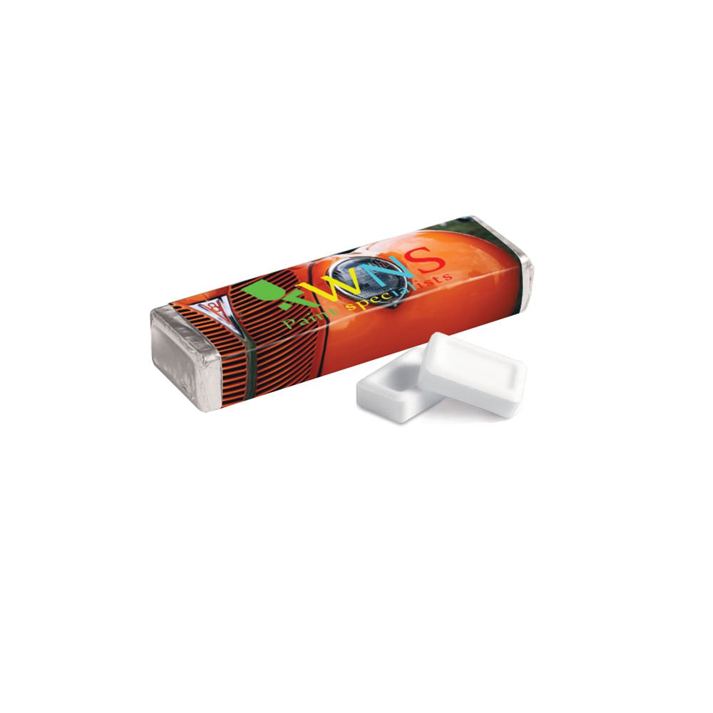 Vierkant "rolletje" pepermunt - voor bedrijven en relatiegeschenken
