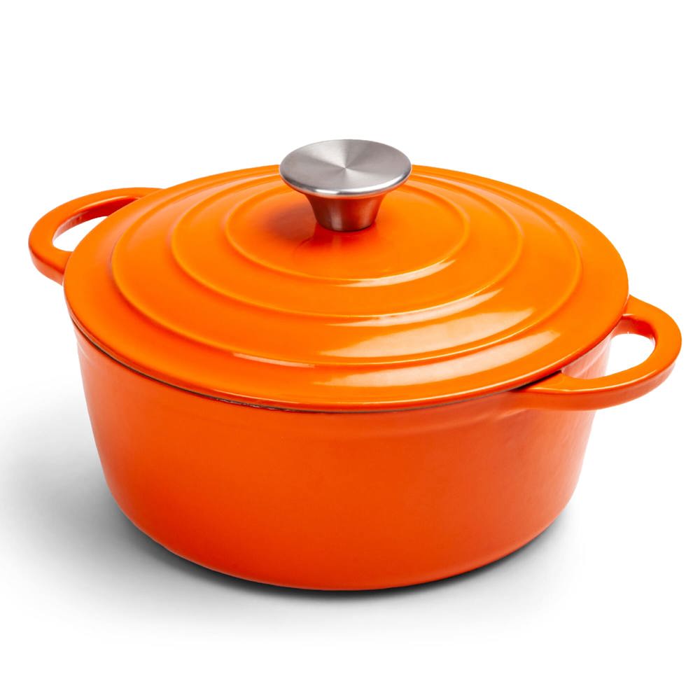Orrefors Jernverk grote geëmailleerde braadpan 5L - voor bedrijven en relatiegeschenken - oranje