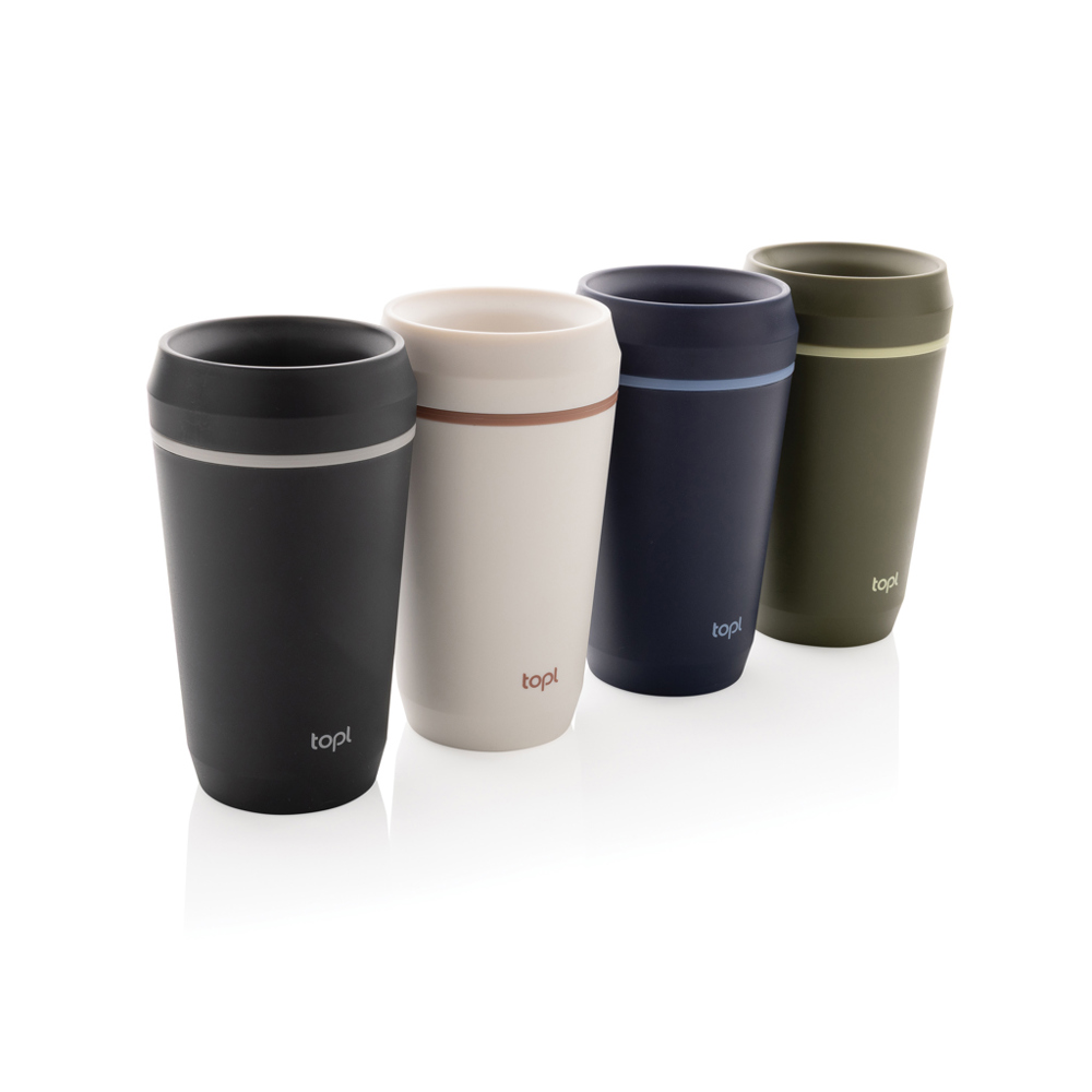 Topl Recycled Plastic To Go beker gepatenteerd 360 Lid 354ml - voor bedrijven en relatiegeschenken