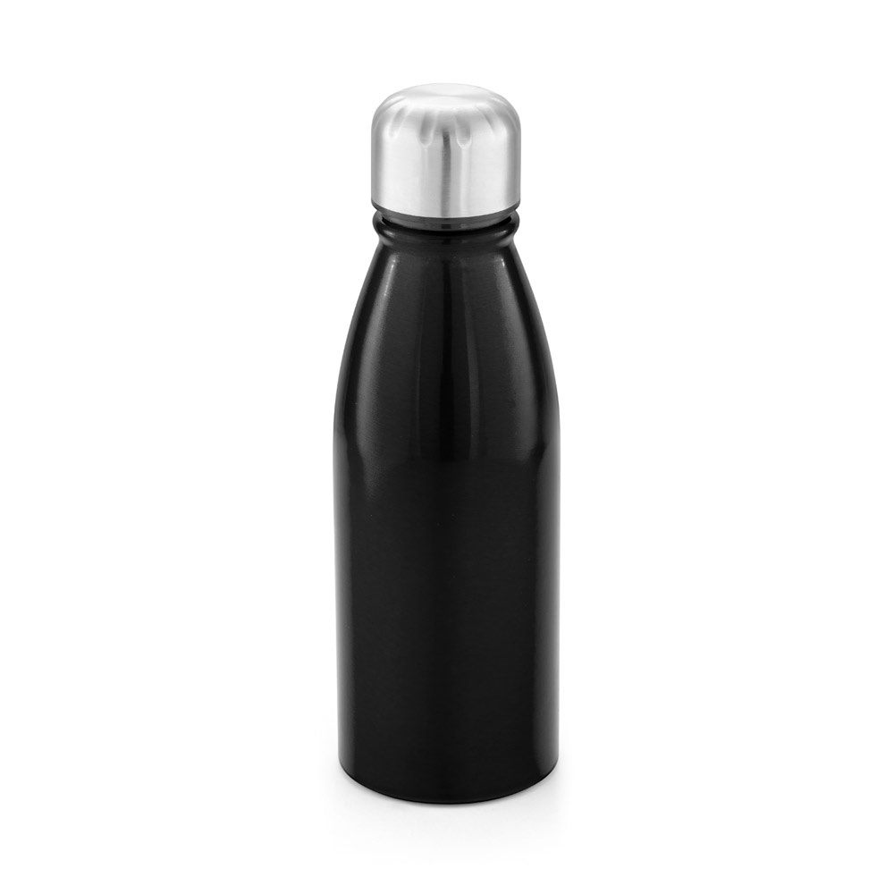 BEANE. 500 mL aluminium sportfles - voor bedrijven en relatiegeschenken - Zwart