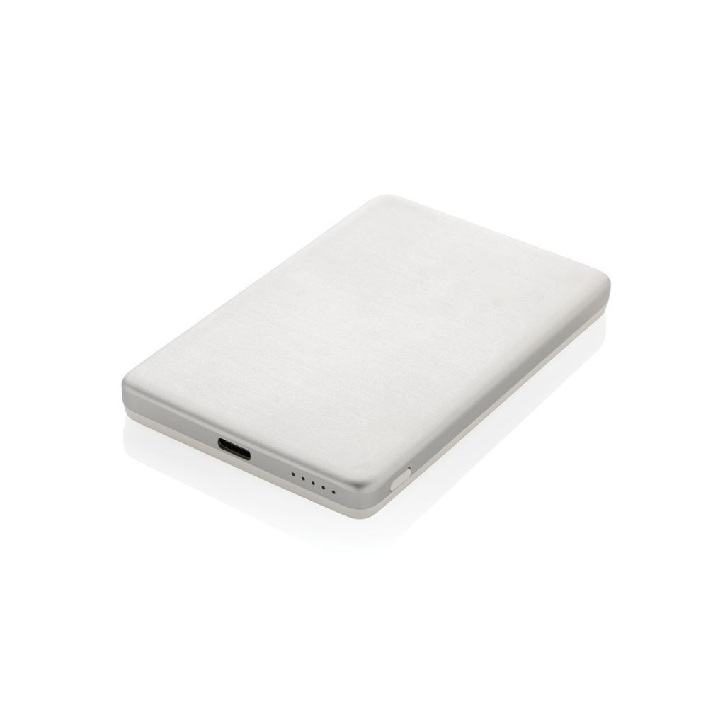 Orion RCS r-aluminium 5000 mah 5W magnetische powerbank - voor bedrijven en relatiegeschenken - zilver (± PMS 428)