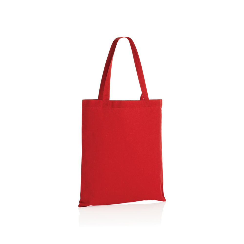 Impact AWARE™ gerecycled katoenen draagtas 145gsm - bedrukt of onbedrukt verkrijgbaar - rood (± PMS 186)