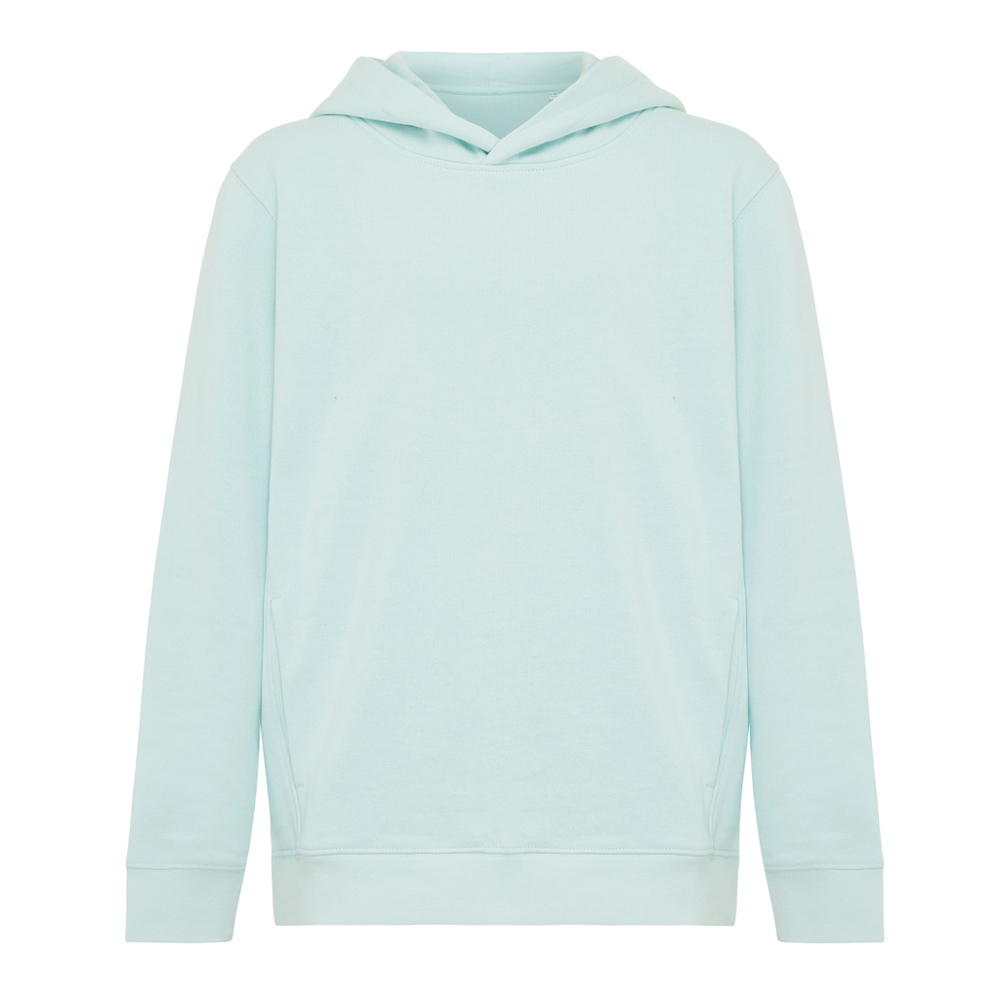 IQONIQ Yengo kids recycled katoen hoodie met steekzakken - bedrukt of onbedrukt verkrijgbaar - crushed mint (± PMS 12-5410 TCX)