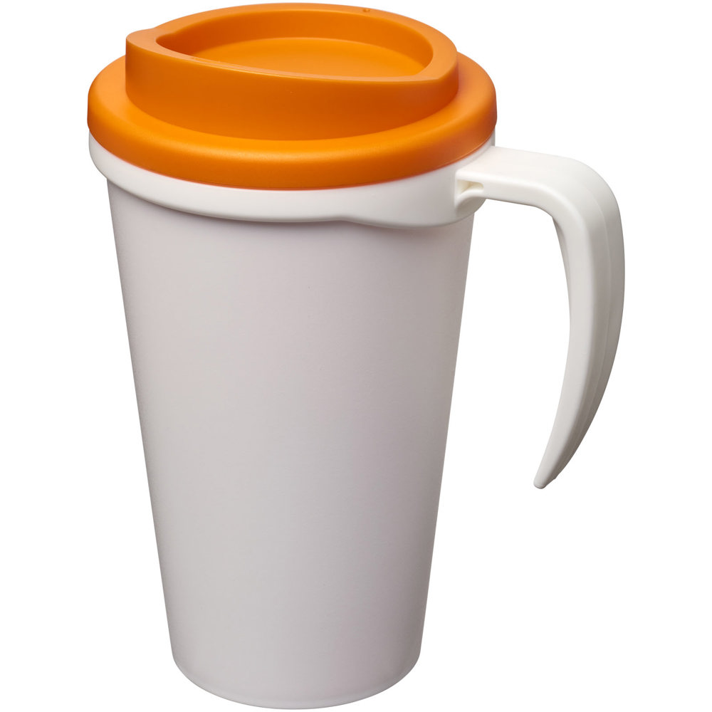 Americano® grande 350 ml geïsoleerde beker - bedrukt of onbedrukt verkrijgbaar - Wit, Oranje