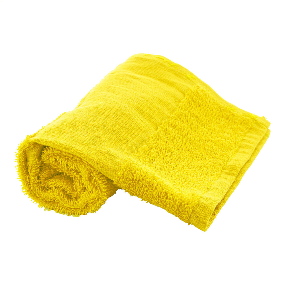 Terry S - Katoenen badstof handdoek - 30×50 cm - voor bedrijven en relatiegeschenken - Geel