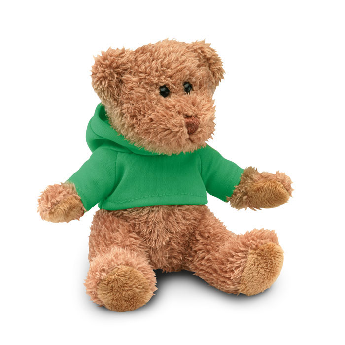 JOHNNY - Teddybeer met sweatshirt - voor bedrijven en relatiegeschenken - Groen