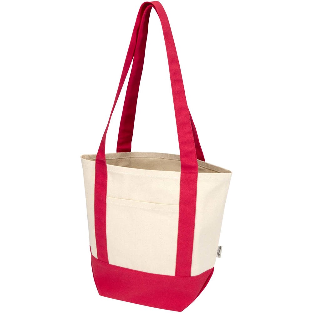 Sam 320 g/m² GRS gerecycleerde mini katoenen draagtas - kopen of bedrukken - Rood, Natuur