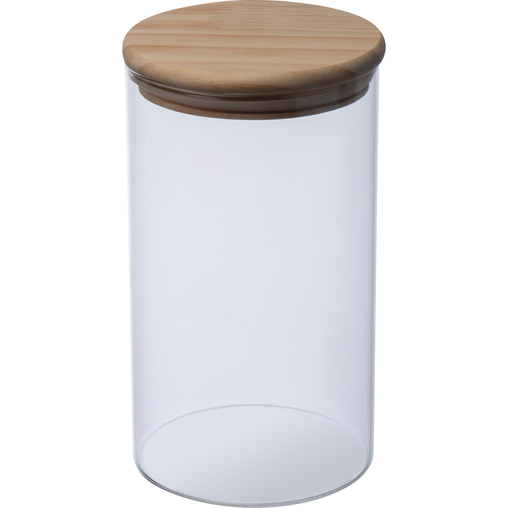 Voorraadpot van borosilicaatglas, 1000 ml - met logo of onbedrukt bestellen