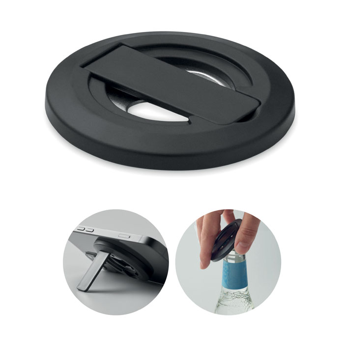 DOSENUNO - Telefoonhouder en flesopener - voor bedrijven en relatiegeschenken - Zwart