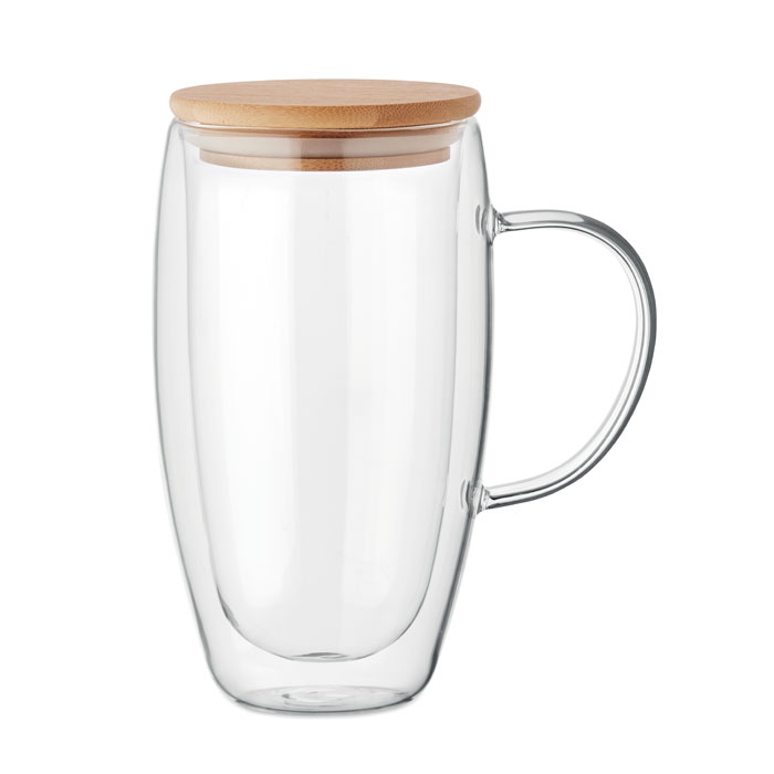TEROL - Dubbelwandige glazen mok 450ml