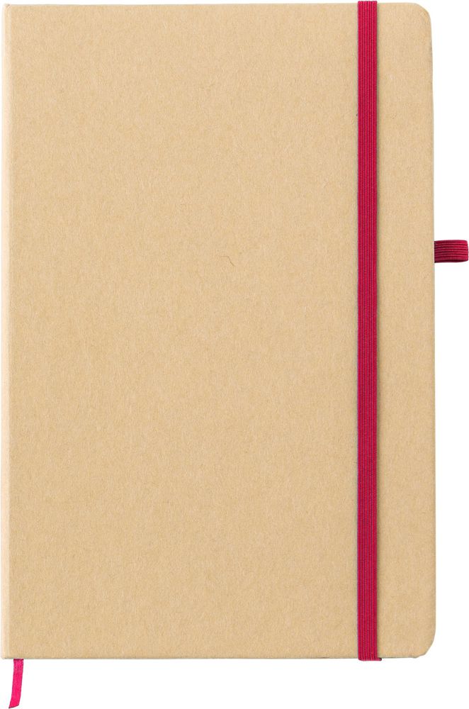 Steenpapier notitieboek Cora - bedrukt of onbedrukt verkrijgbaar - Rood