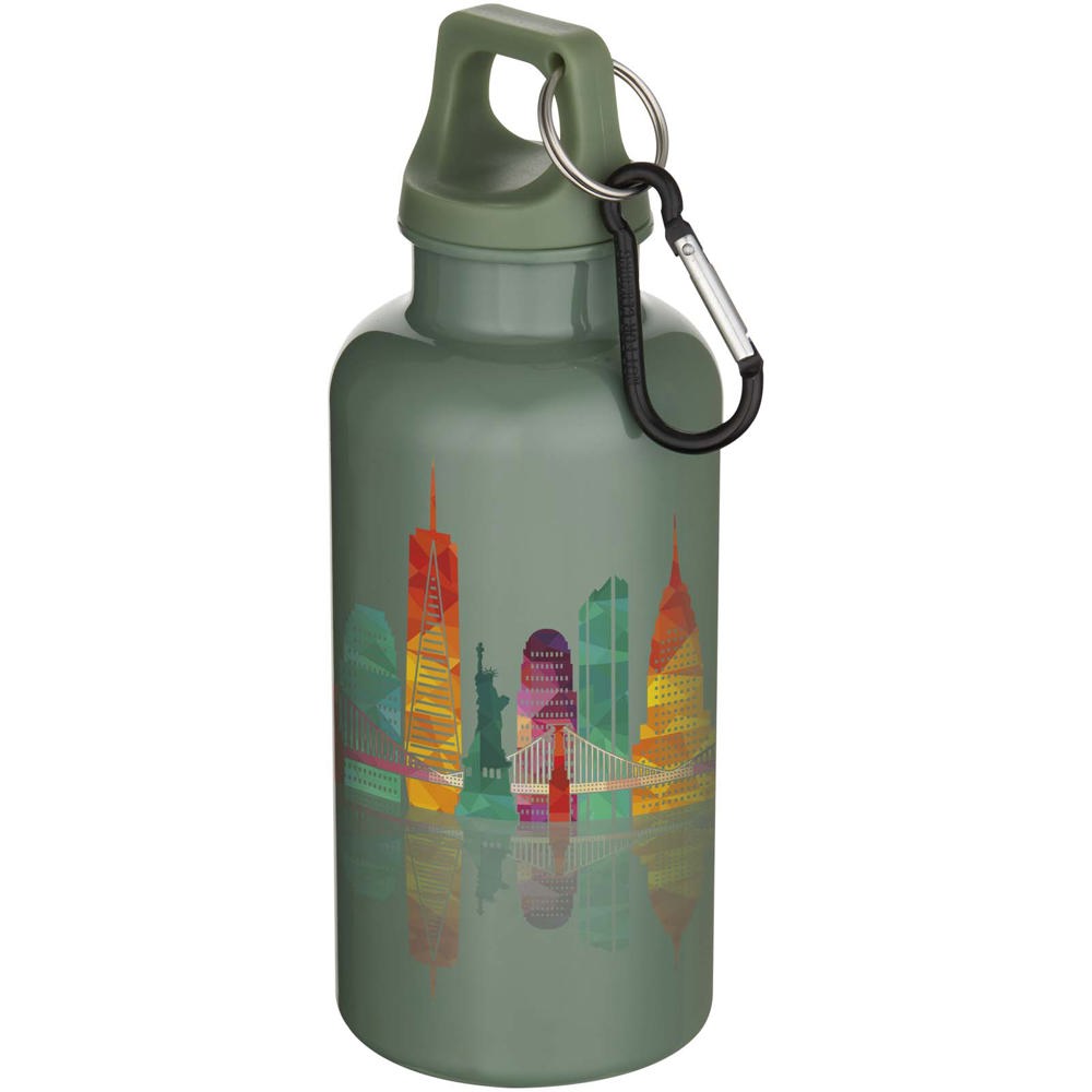 Oregon 400 ml effen waterfles van RCS gecertificeerd gerecycled plastic met karabijnhaak 