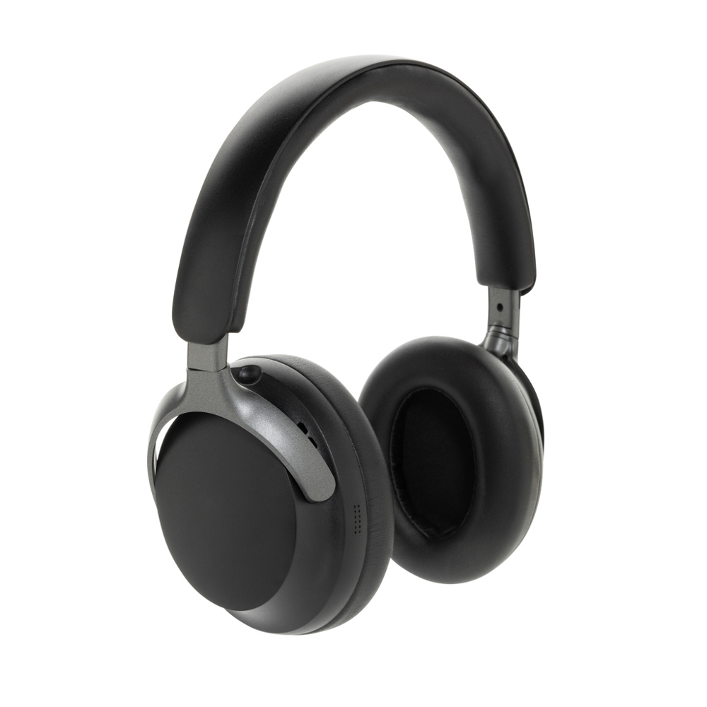 Soundpro RCS gerecycled plastic ANC-hoofdtelefoon - voor bedrijven en relatiegeschenken - zwart (± PMS Black)