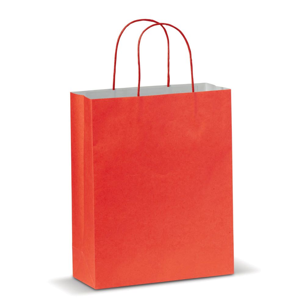 Draagtas papier middel 120g/m² - voor bedrijven en relatiegeschenken - Rood