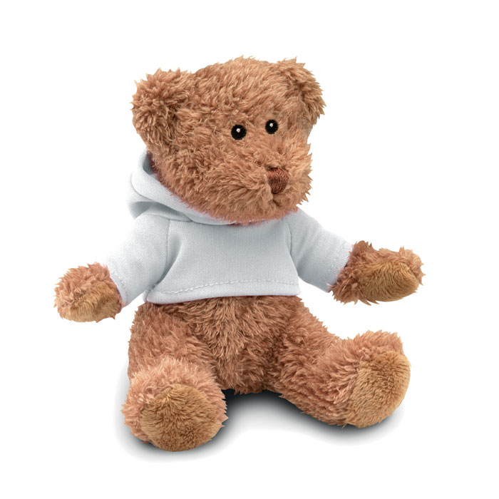 JOHNNY - Teddybeer met sweatshirt - voor bedrijven en relatiegeschenken - Wit