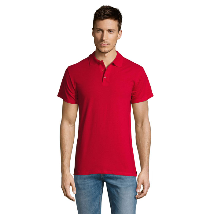 SUMMER II - SUMMER II HEREN Polo 170g - voor bedrijven en relatiegeschenken - rood