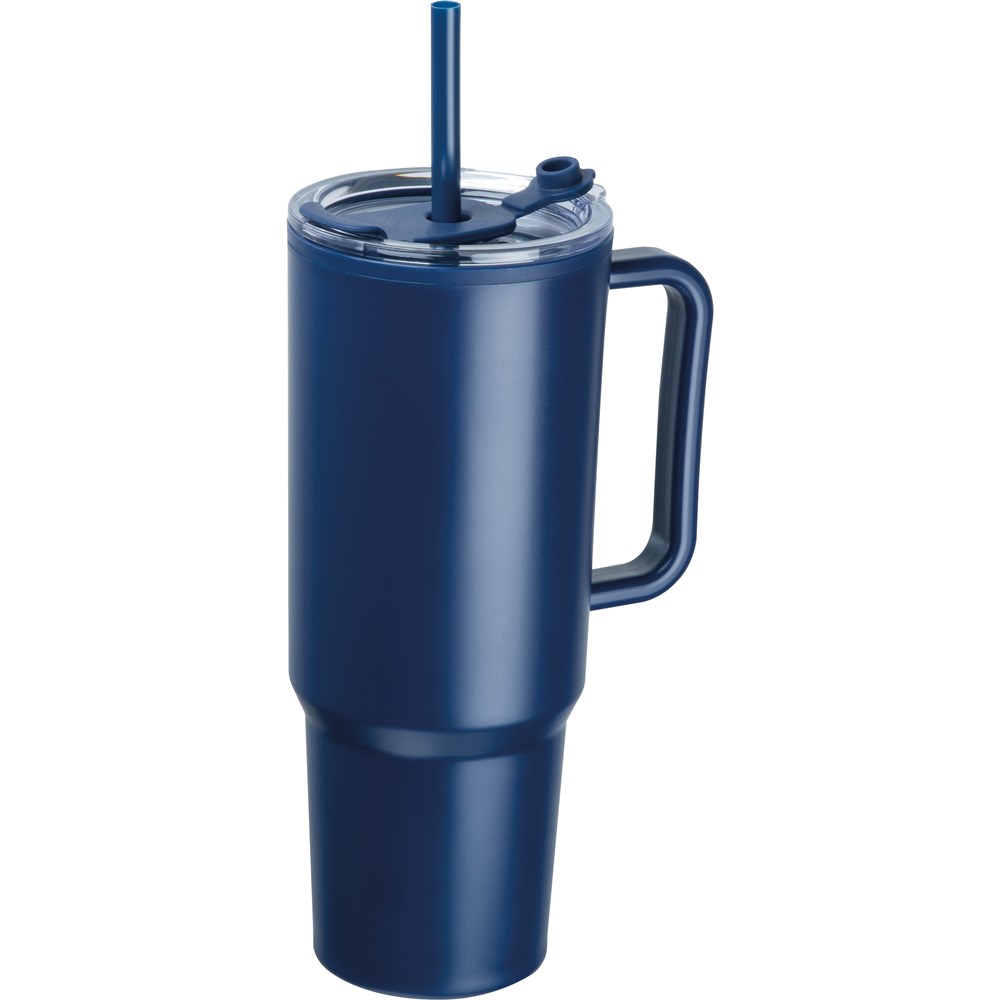 Dubbelwandige XXL drinkbeker, 1200 ml - met logo of onbedrukt bestellen - Donkerblauw