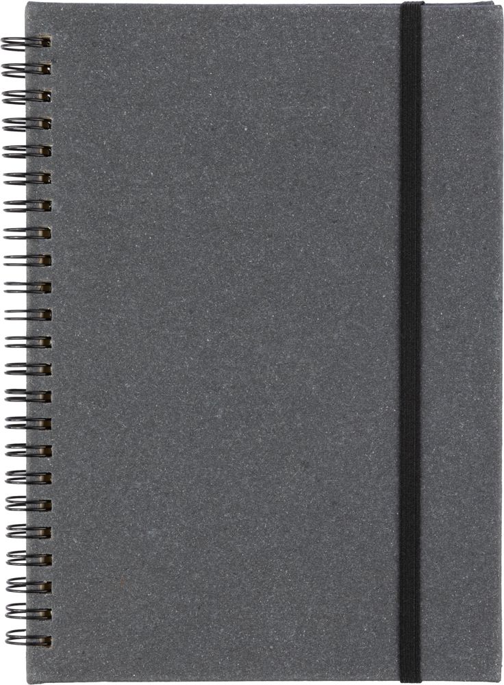 Gerecycled leren notitieboek A5 Egon - kopen of bedrukken - Zwart