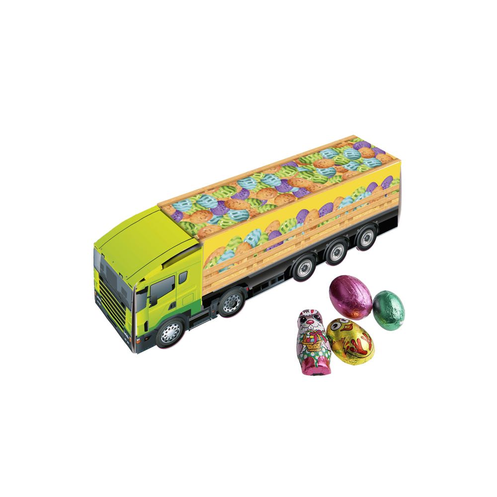 Medium truck met Paas chocolade - voor bedrijven en relatiegeschenken - wit