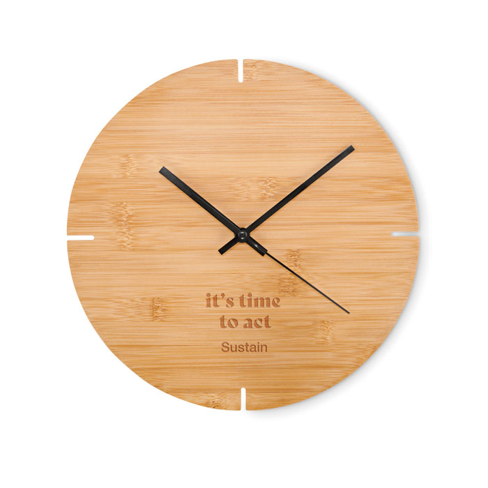 ESFERE - Ronde bamboe wandklok - kopen of bedrukken