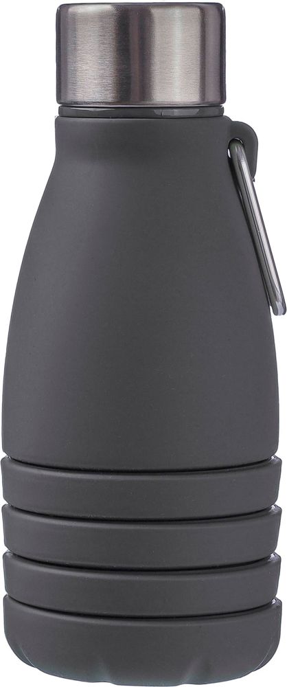 Siliconen opvouwbare drinkfles 550 ml Erin - met logo of onbedrukt bestellen - zwart