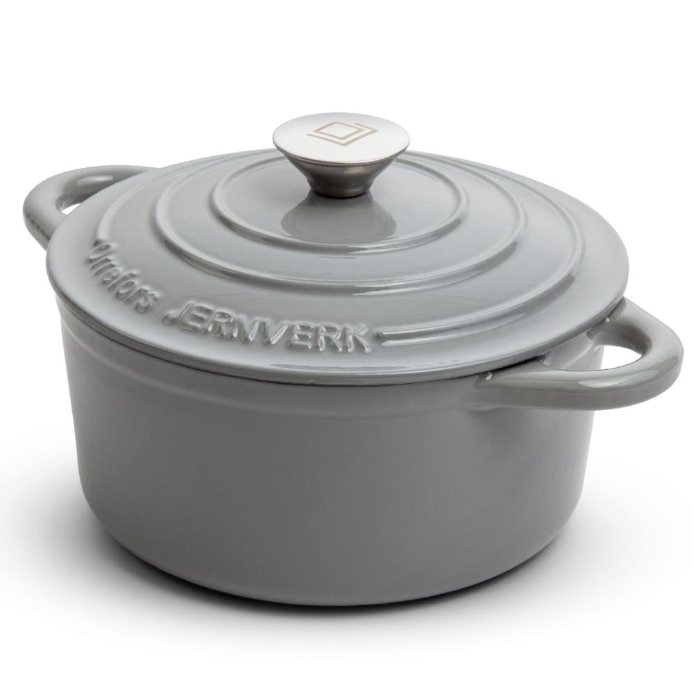 Orrefors Jernverk grote geëmailleerde braadpan 5L - voor bedrijven en relatiegeschenken - Licht Grijs