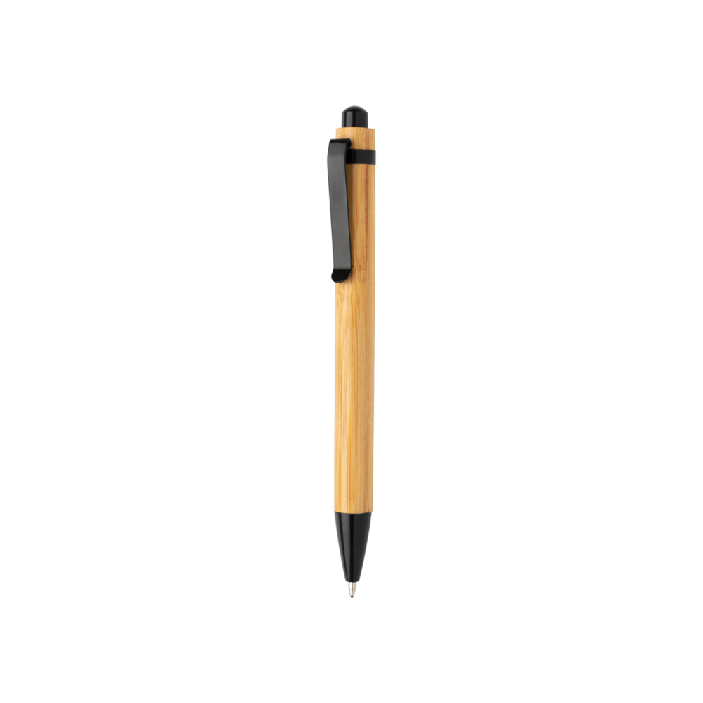 Bamboe balpen - kopen of bedrukken - zwart (± PMS Black)